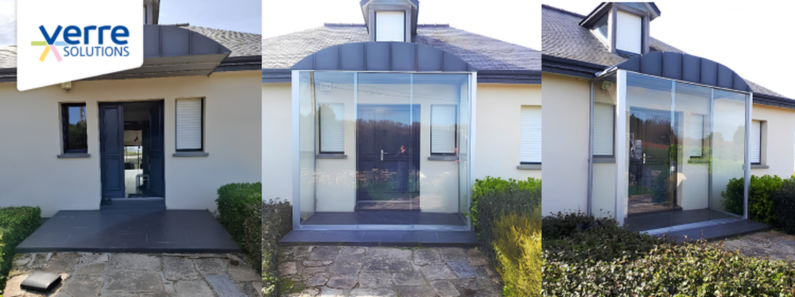 Verre Solutions - Une fermeture de porche en verre sur-mesure à Saint-Brieuc