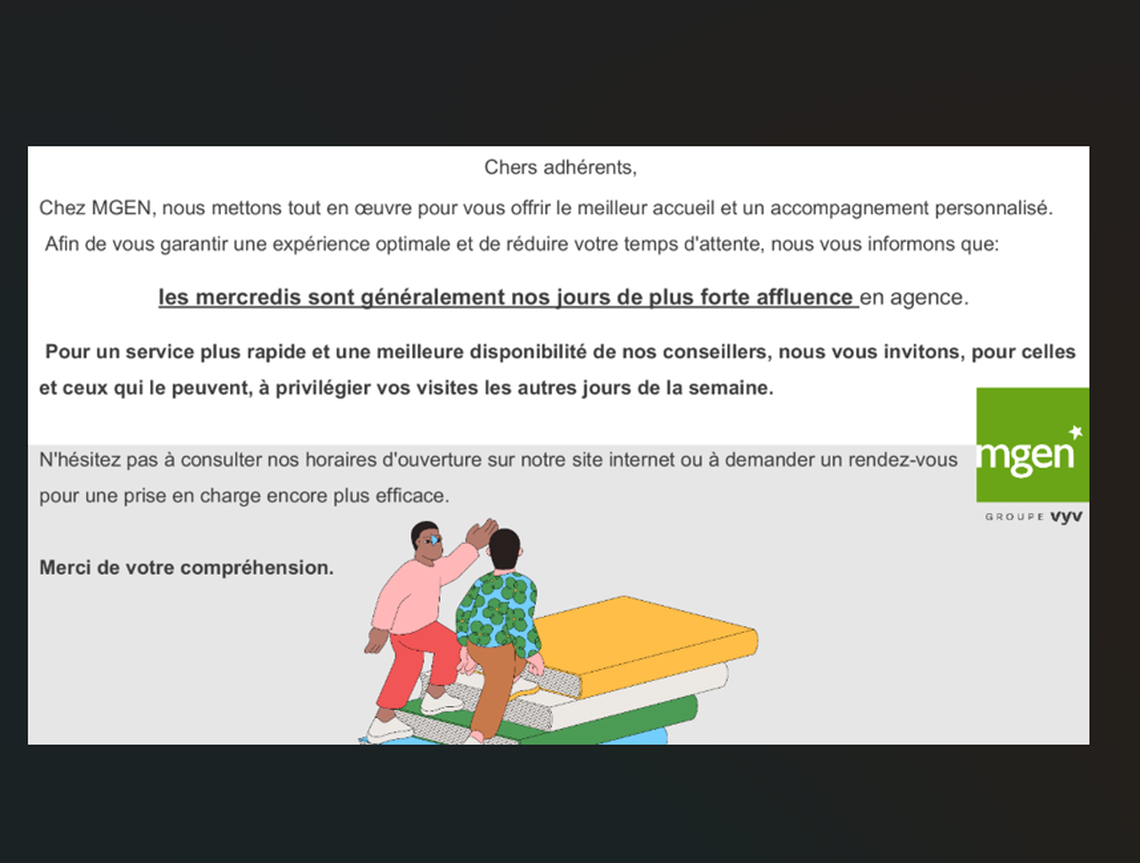 Section départementale MGEN Martinique - Privilégier les autres jours que le mercredi