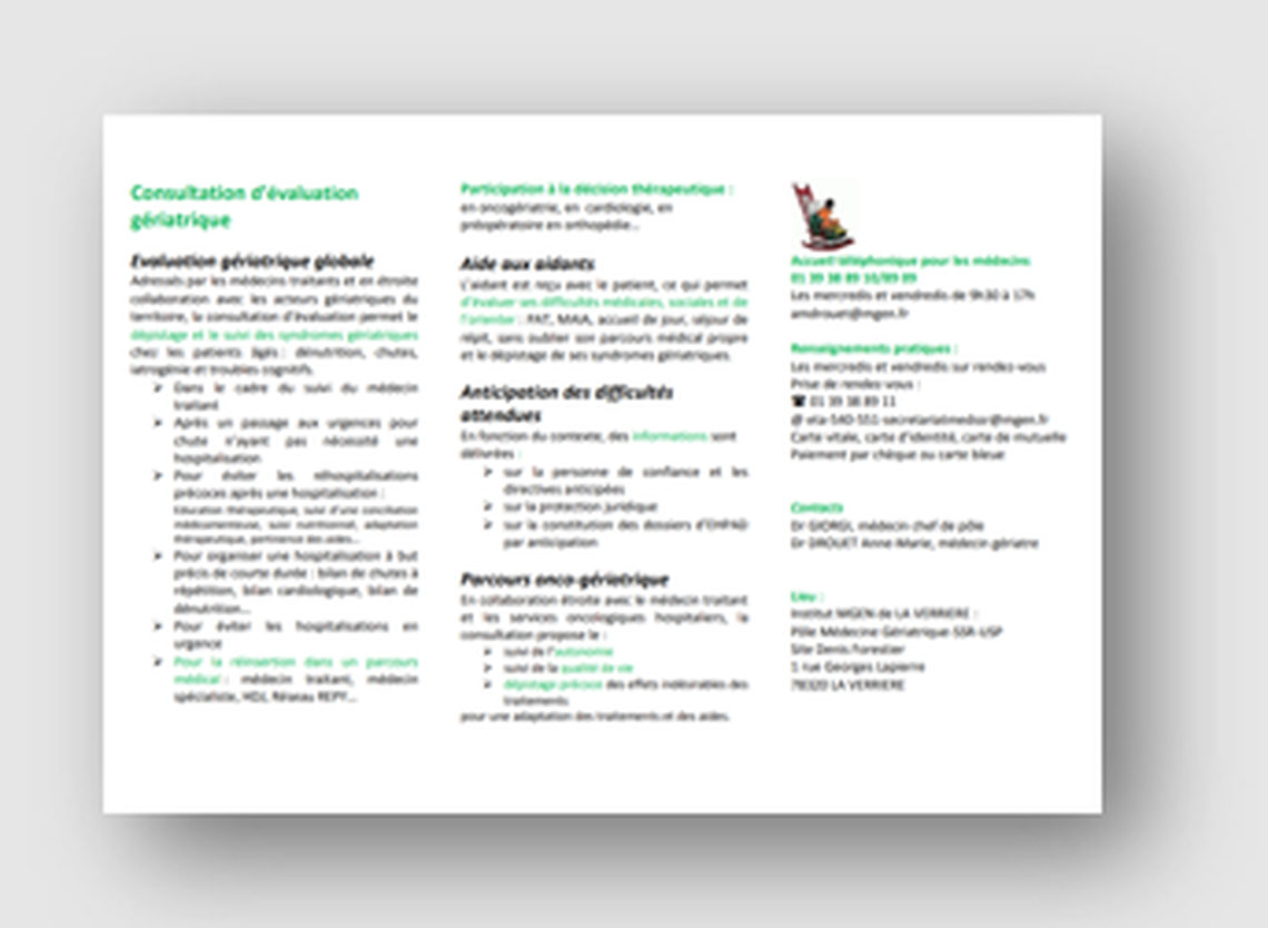 EHPAD de La Verrière - Consultation d’évaluation gériatrique