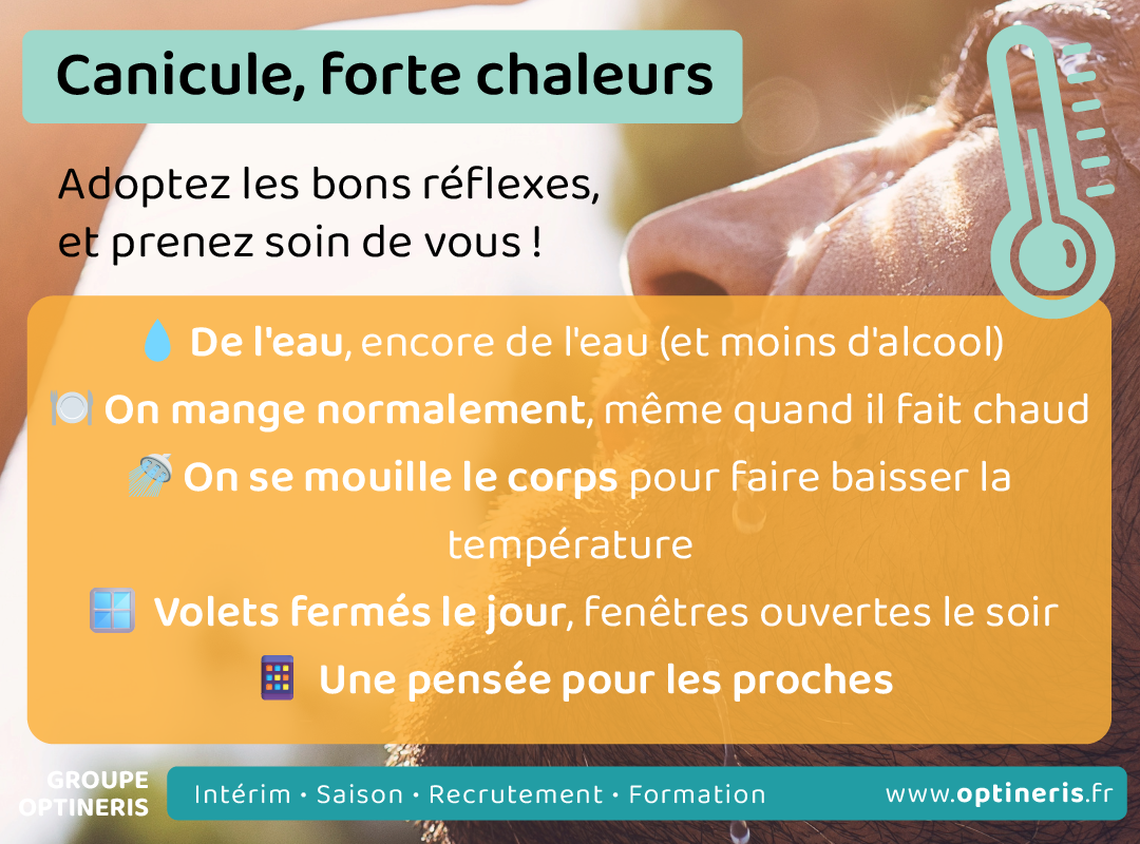 OPTINERIS BRIVE - Canicule : les réflexes rappelés par notre référente SST