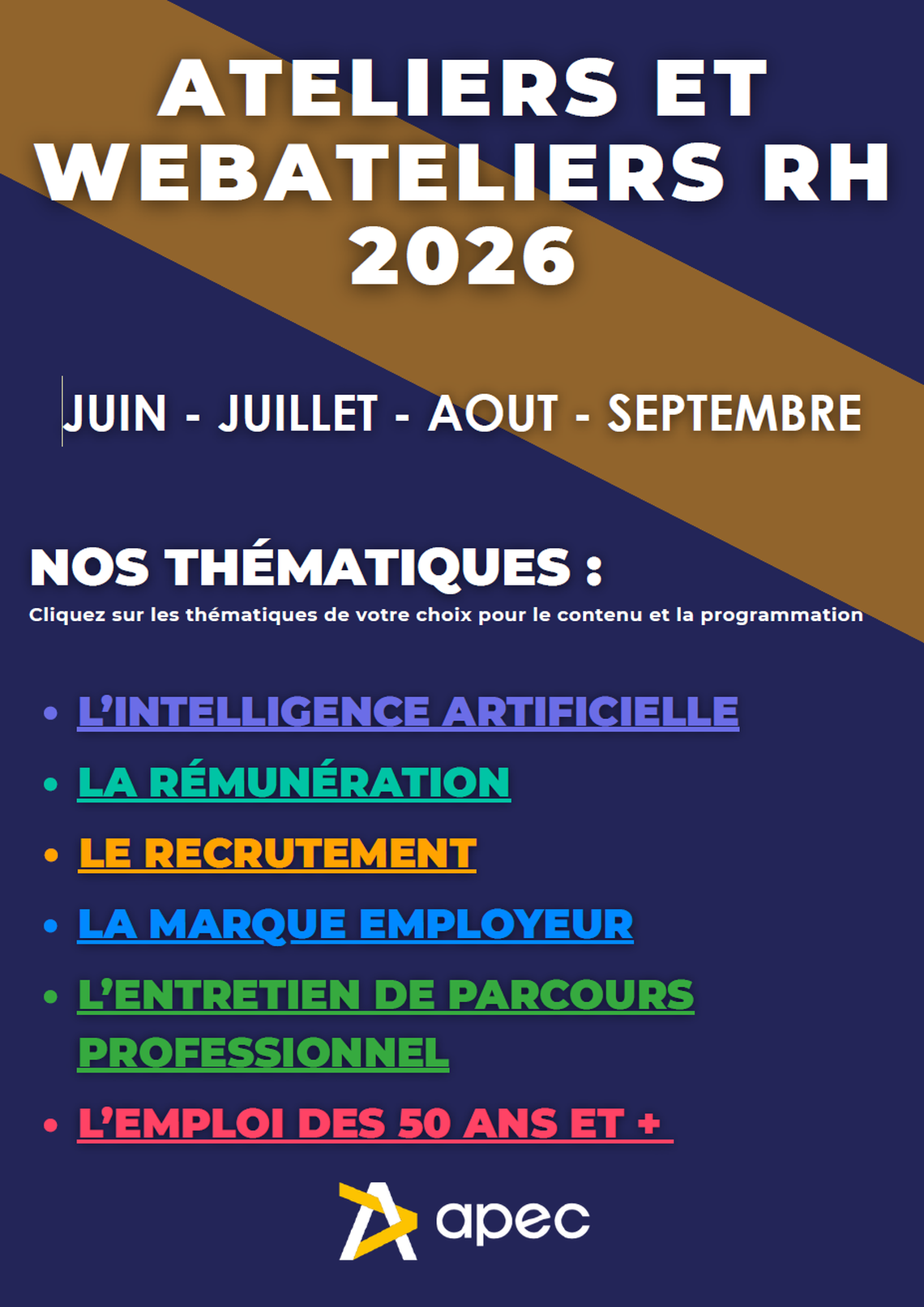 Apec - Ateliers et Web ateliers RH pour les entreprises 