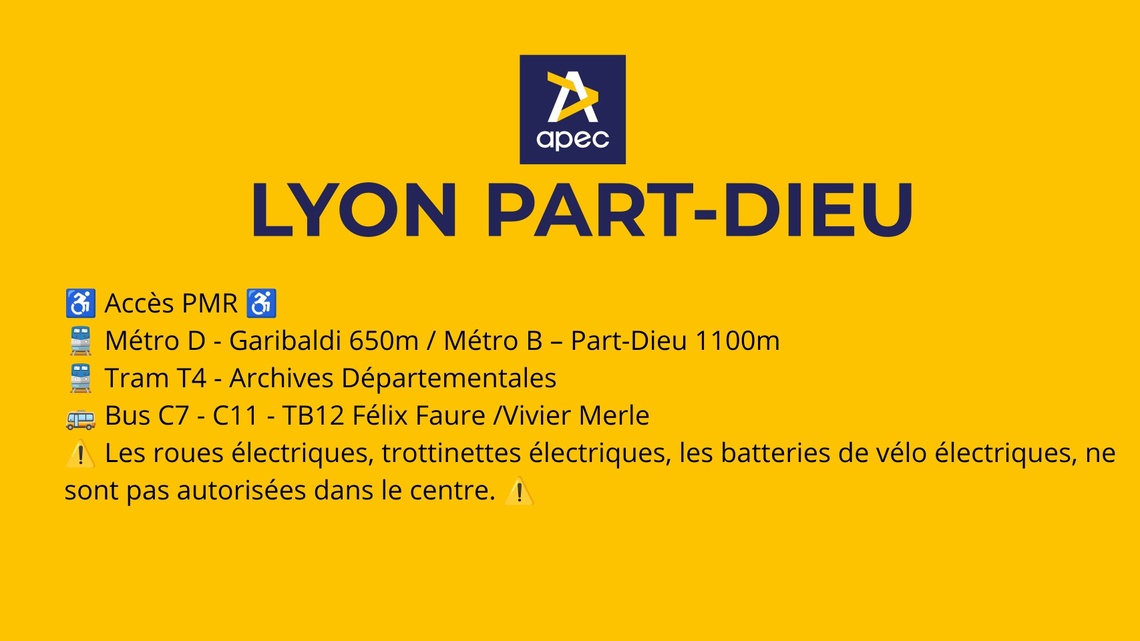 Apec - CONDITIONS ACCES AU CENTRE APEC LYON PART DIEU