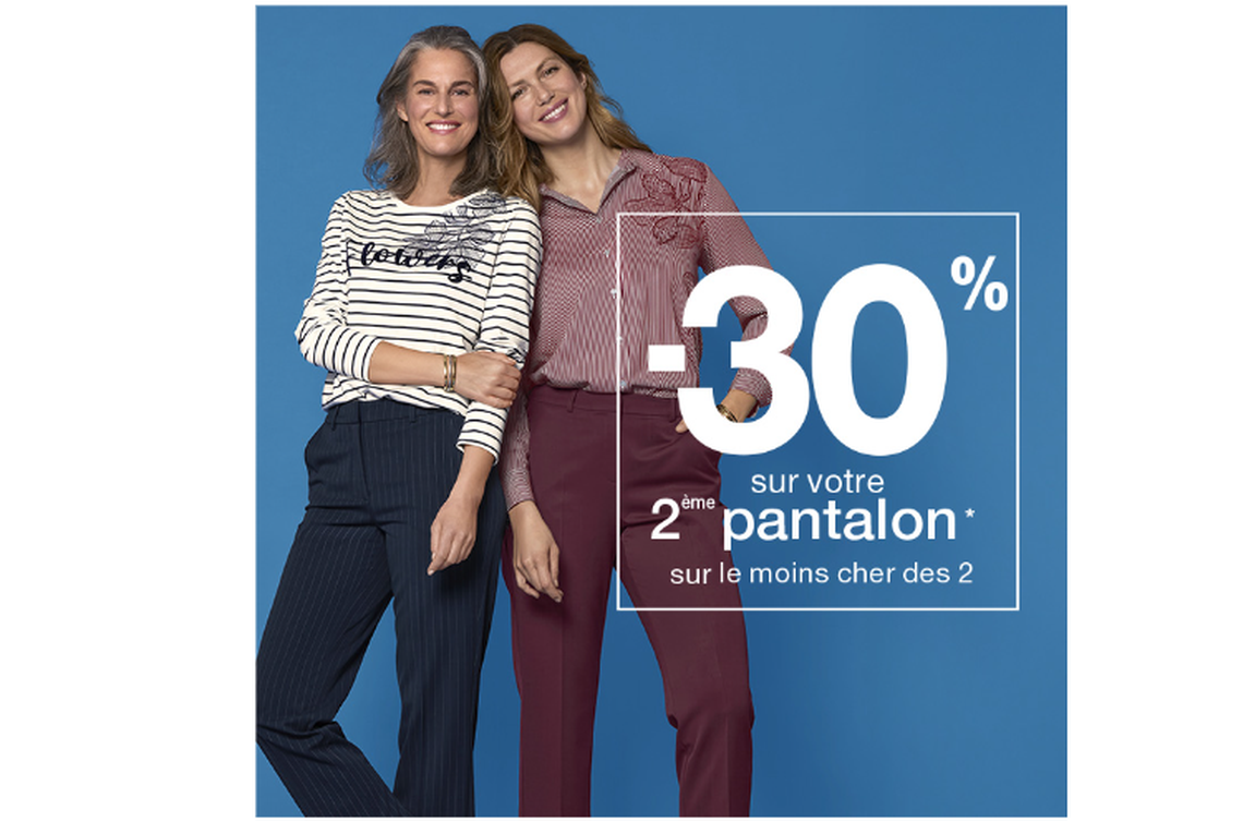 Damart Anspach shoppping center (Bruxelles) - -30% sur votre 2e pantalon !