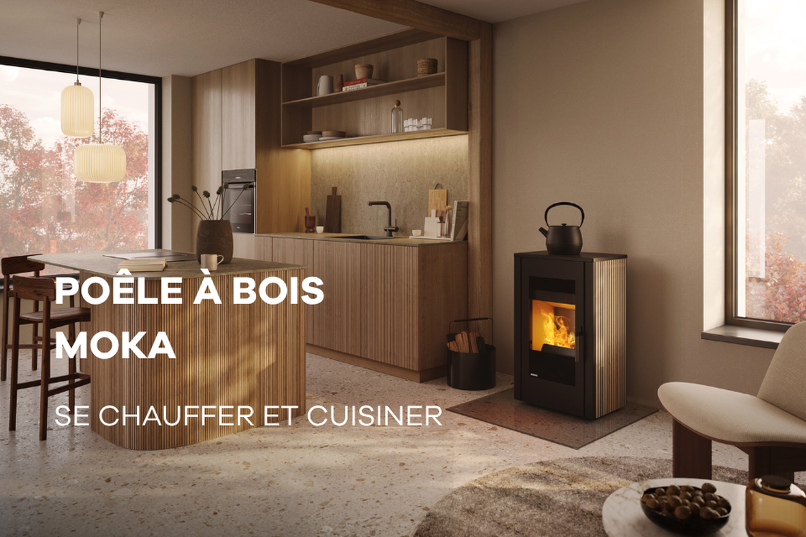 RIKA - POÊLE À BOIS MOKA : SE CHAUFFER ET CUISINER 