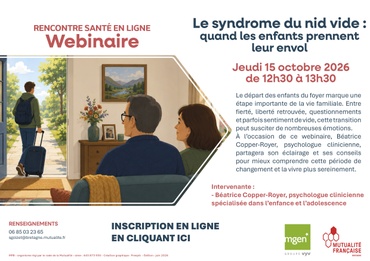 Espace Mutuel MGEN Brest - Webinaire santé: le syndrome du nid vide