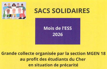 Agence MGEN du Cher - MGEN DU CHER : SACS SOLIDAIRES AU PROFIT DES ETUDIANTS 