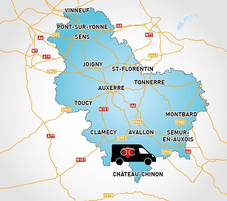 Detailed map to access to Optical Center OC MOBILE AUXERRE