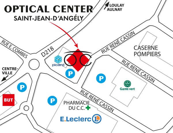 Detailed map to access to Opticien SAINT-JEAN-D'ANGÉLY Optical Center