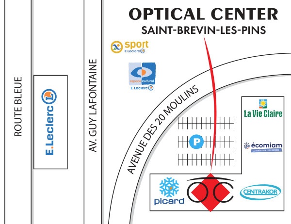 Gedetailleerd plan om toegang te krijgen tot Opticien SAINT-BREVIN-LES-PINS Optical Center