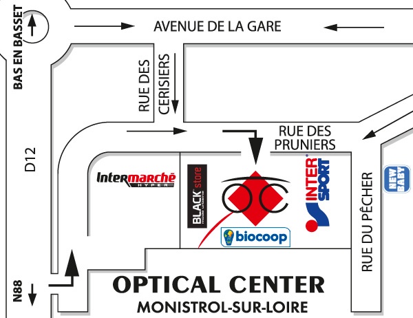 Mapa detallado de acceso Opticien MONISTROL-SUR-LOIRE Optical Center