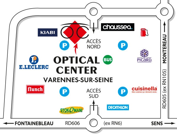 Detailed map to access to Opticien VARENNES-SUR-SEINE Optical Center