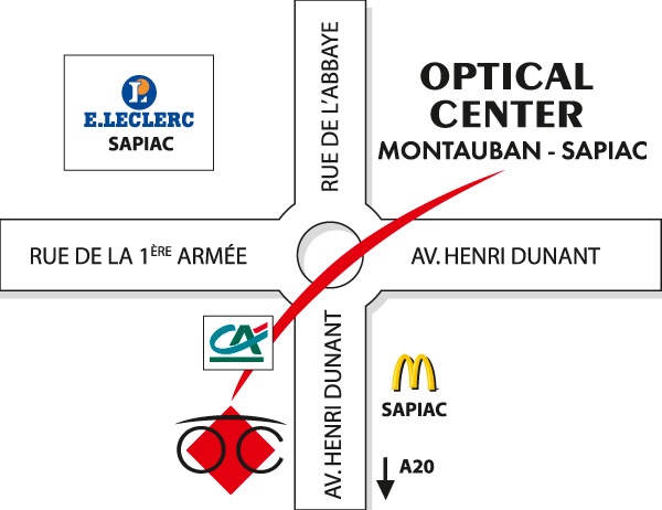 Gedetailleerd plan om toegang te krijgen tot Opticien MONTAUBAN - SAPIAC Optical Center