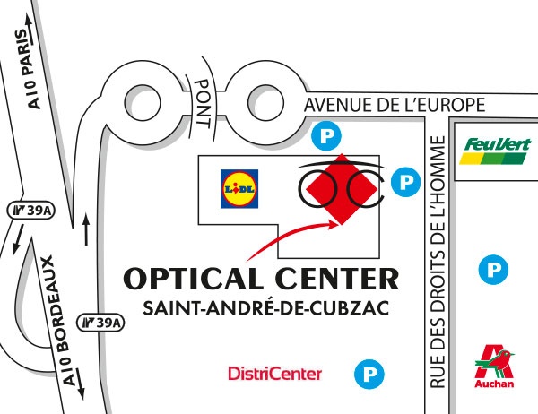 Detailed map to access to Opticien SAINT-ANDRÉ-DE-CUBZAC Optical Center