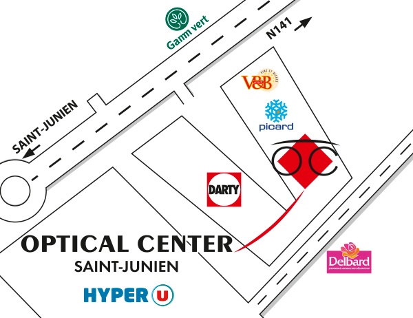 Plan detaillé pour accéder à Opticien SAINT-JUNIEN Optical Center