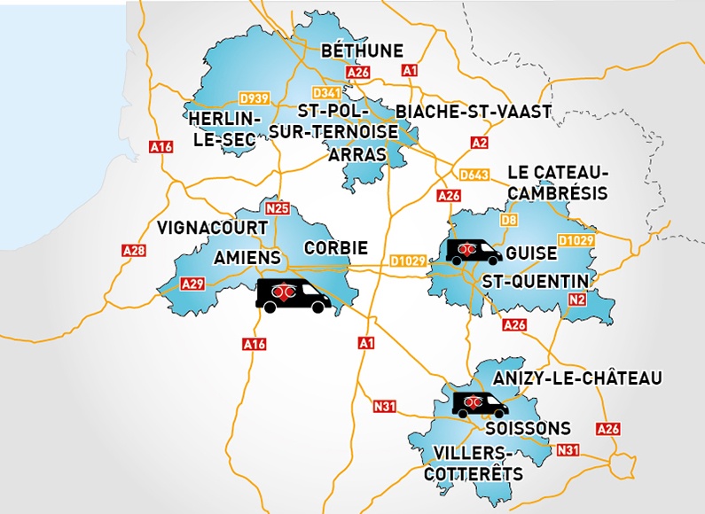 Detailed map to access to Optical Center OC MOBILE AMIENS