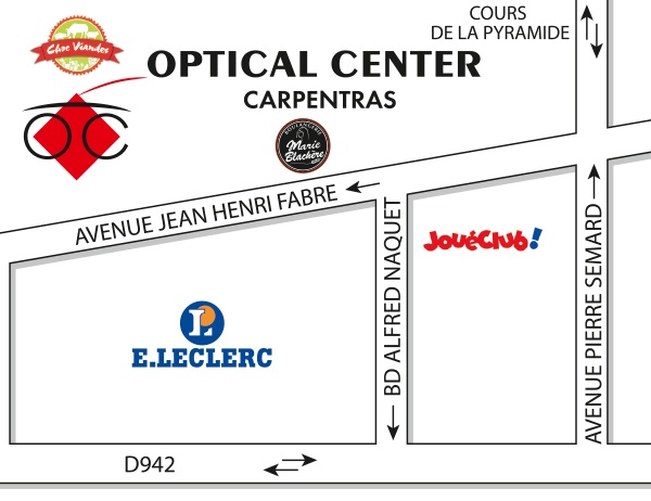 Gedetailleerd plan om toegang te krijgen tot Opticien CARPENTRAS Optical Center