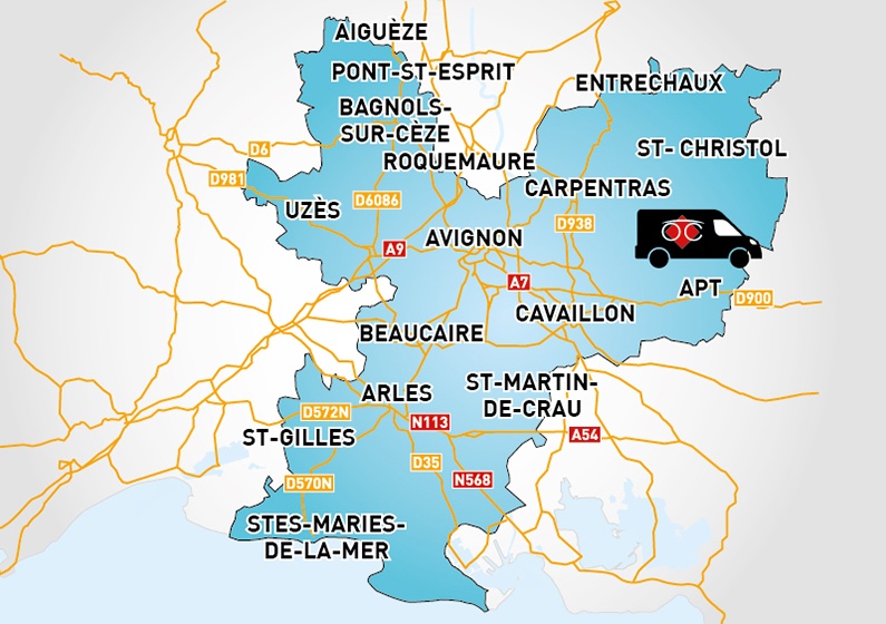 Detailed map to access to Optical Center OC MOBILE AVIGNON