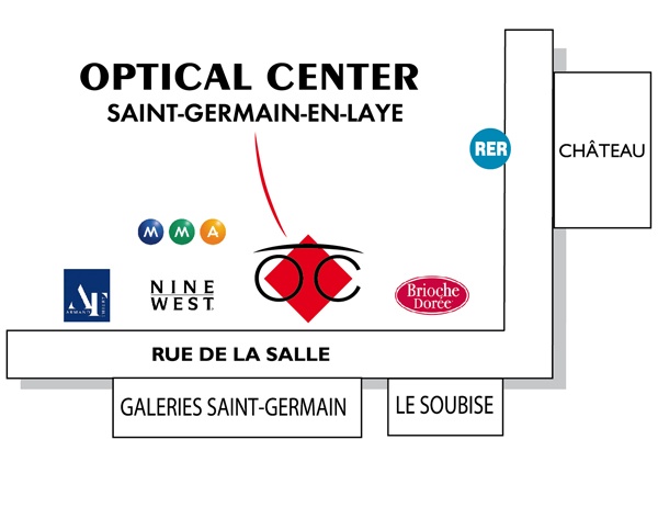Mapa detallado de acceso Opticien SAINT GERMAIN EN LAYE Optical Center