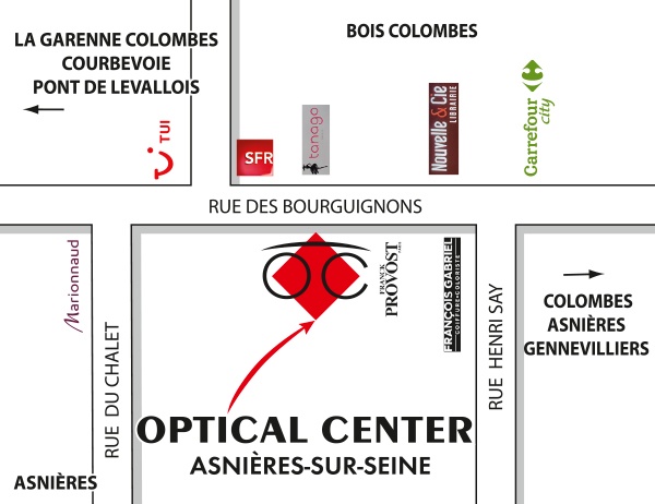 Detailed map to access to Opticien ASNIÈRES-SUR-SEINE Optical Center