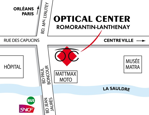 Mapa detallado de acceso Opticien ROMORANTIN-LANTHENAY Optical Center
