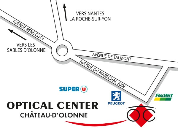 Mapa detallado de acceso Opticien CHÂTEAU-D'OLONNE Optical Center