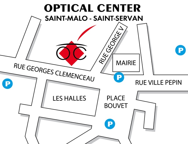 Mapa detallado de acceso Opticien SAINT MALO - SAINT-SERVAN Optical Center