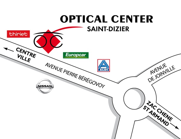 Gedetailleerd plan om toegang te krijgen tot Opticien SAINT-DIZIER Optical Center