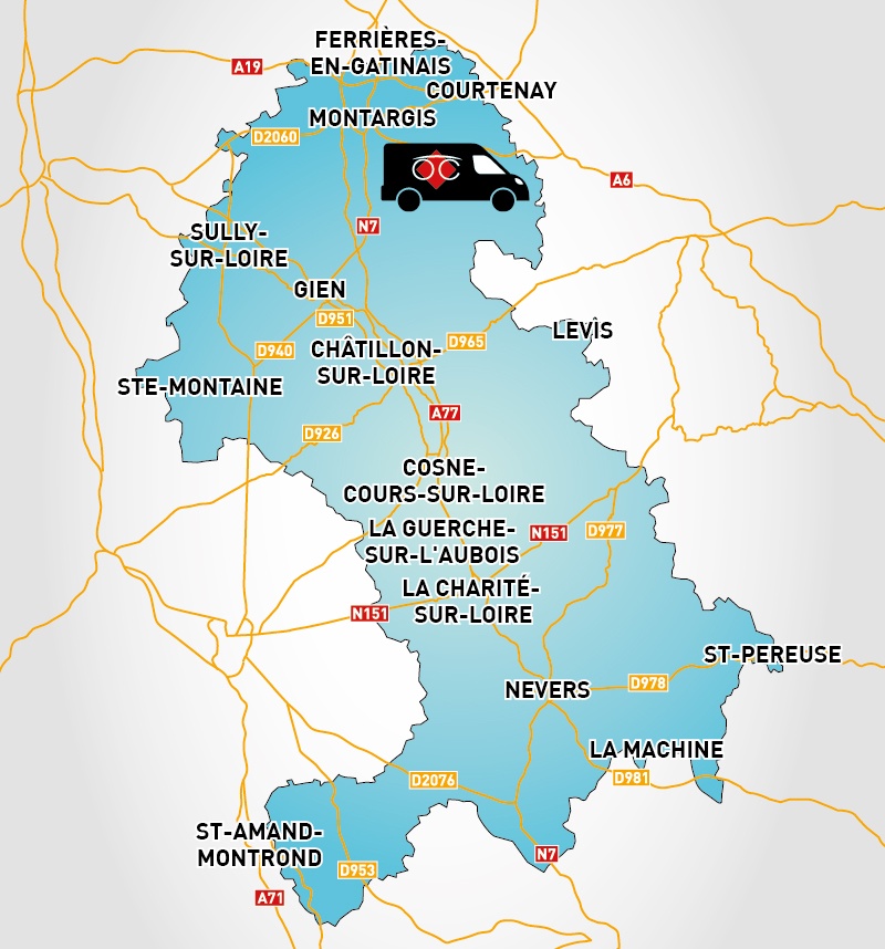 Detailed map to access to Optical Center OC MOBILE COSNE-SUR-LOIRE
