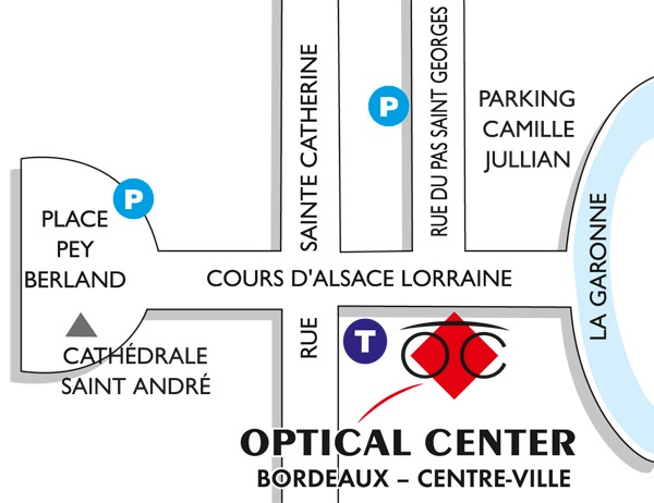 detaillierter plan für den zugang zu Opticien BORDEAUX - CENTRE VILLE Optical Center