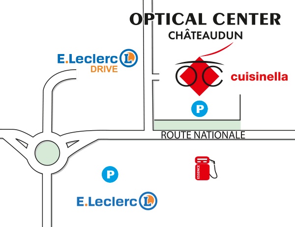 Gedetailleerd plan om toegang te krijgen tot Opticien CHÂTEAUDUN Optical Center