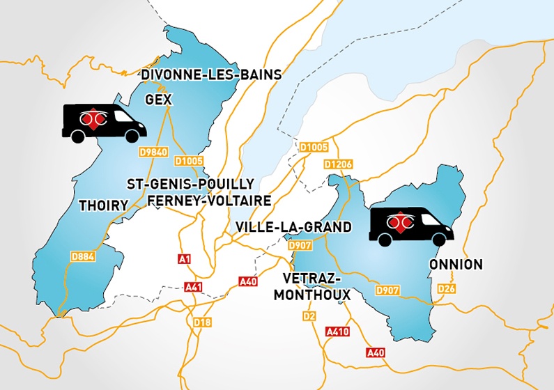 Detailed map to access to Optical Center OC MOBILE FERNEY-VOLTAIRE