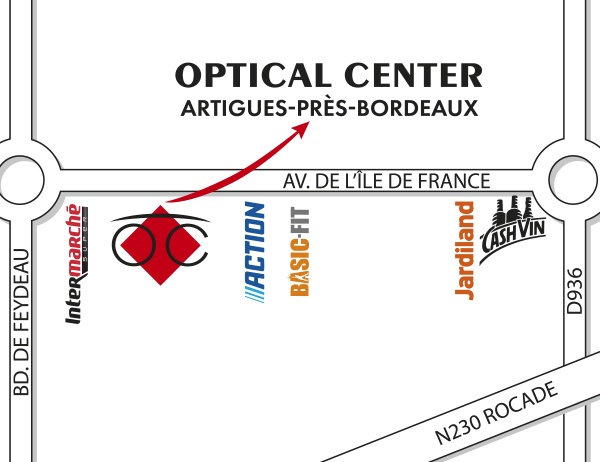 Opticien ARTIGUES-PRÈS-BORDEAUX Optical Centerתוכנית מפורטת לגישה