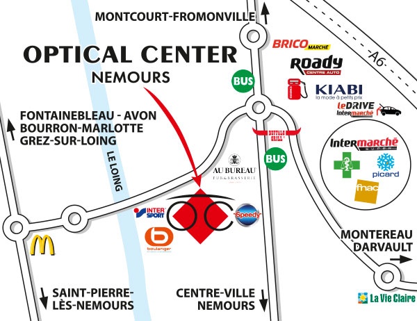 Detailed map to access to Opticien NEMOURS - Optical Center