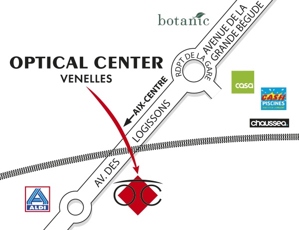 Detailed map to access to Opticien VENELLES Optical Center