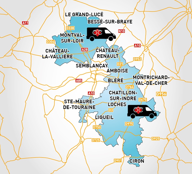Detailed map to access to Optical Center OC MOBILE LOCHES