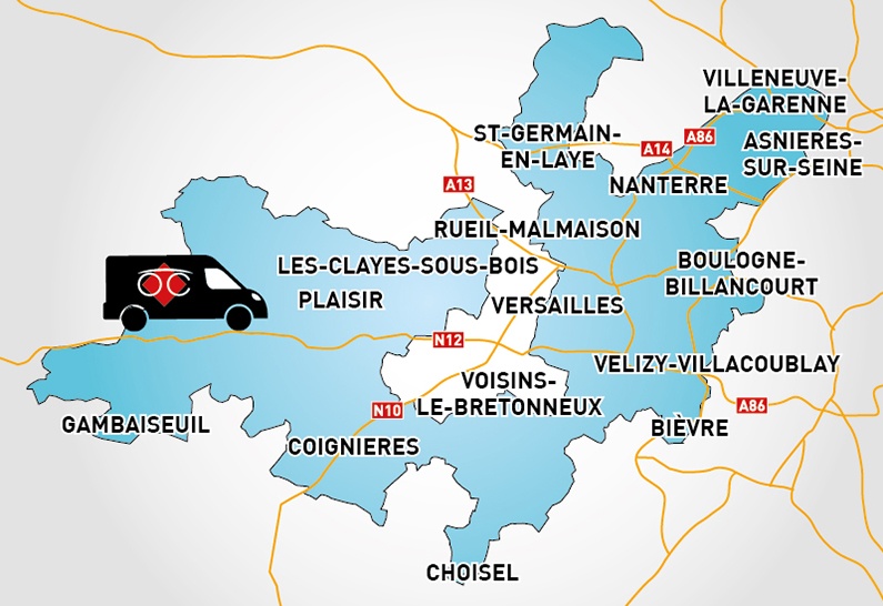 Detailed map to access to Optical Center OC MOBILE COIGNIÈRES