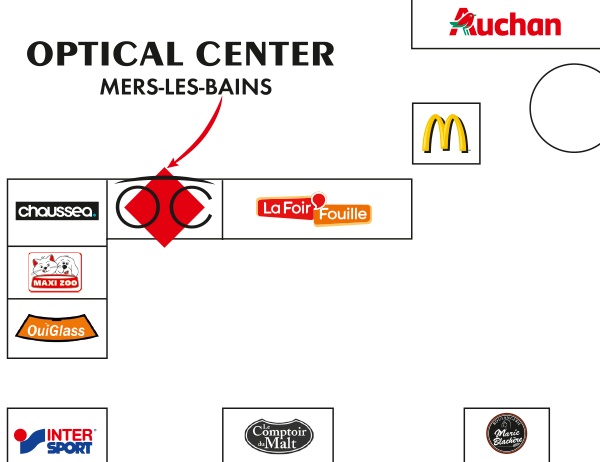 Detailed map to access to Opticien MERS-LES-BAINS Optical Center