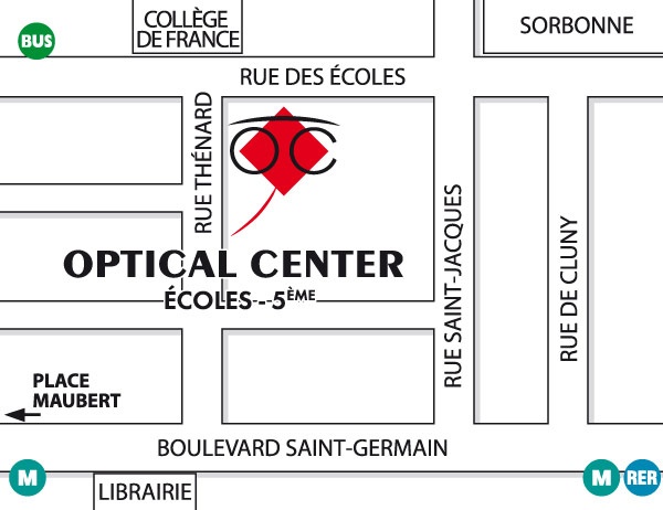 Mapa detallado de acceso Opticien PARIS - ECOLES Optical Center
