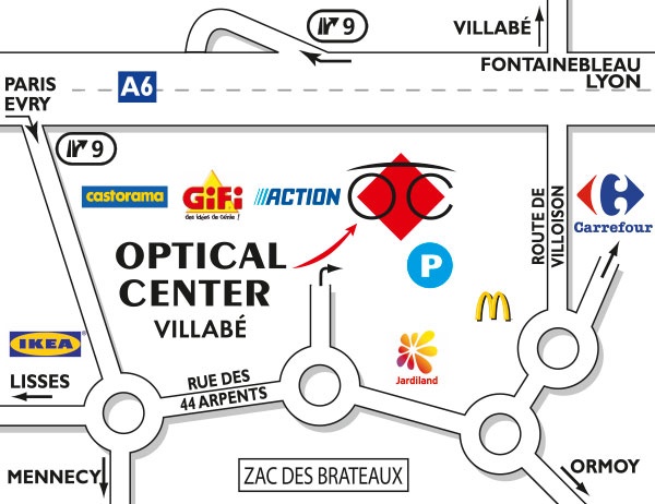 Detailed map to access to Opticien VILLABÉ Optical Center