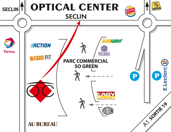 Detailed map to access to Opticien SECLIN Optical Center