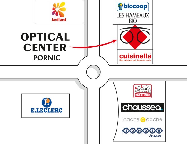 Plan detaillé pour accéder à Opticien PORNIC Optical Center