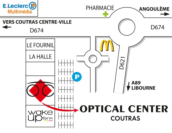 detaillierter plan für den zugang zu Opticien COUTRAS Optical Center