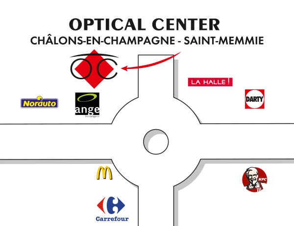 Audioprothésiste CHÂLONS-EN-CHAMPAGNE - SAINT-MEMMIE Optical Centerתוכנית מפורטת לגישה