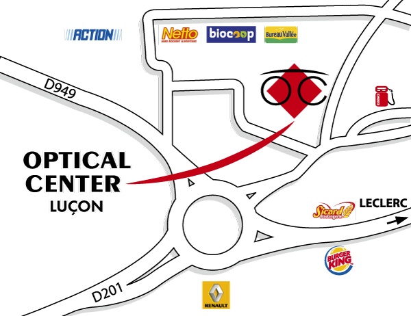 Detailed map to access to Audioprothésiste LUÇON Optical Center