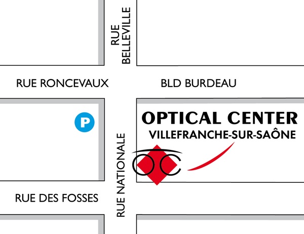 Detailed map to access to Audioprothésiste VILLEFRANCHE-SUR-SAONE Optical Center