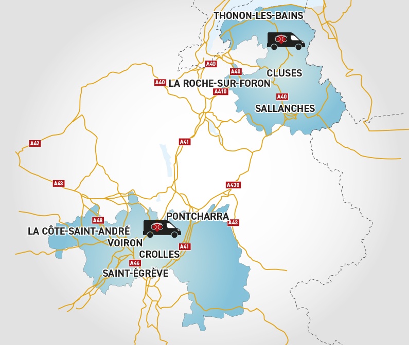 Detailed map to access to Optical Center OC MOBILE THONON-LES-BAINS