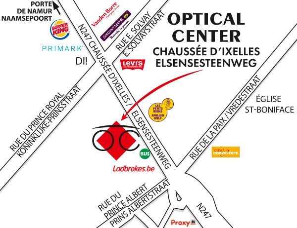 Plan detaillé pour accéder à Optical Center CHAUSSÉE D'IXELLES