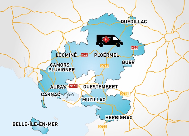 Detailed map to access to Optical Center OC MOBILE AURAY