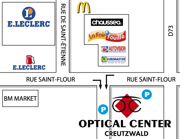 Plan detaillé pour accéder à Audioprothésiste CREUTZWALD Optical Center