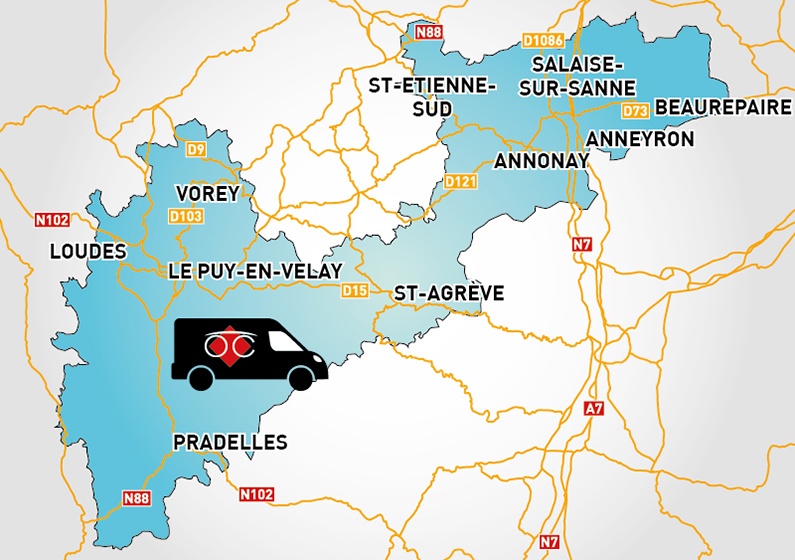 Detailed map to access to Optical Center OC MOBILE ANNONAY - DAVÉZIEUX
